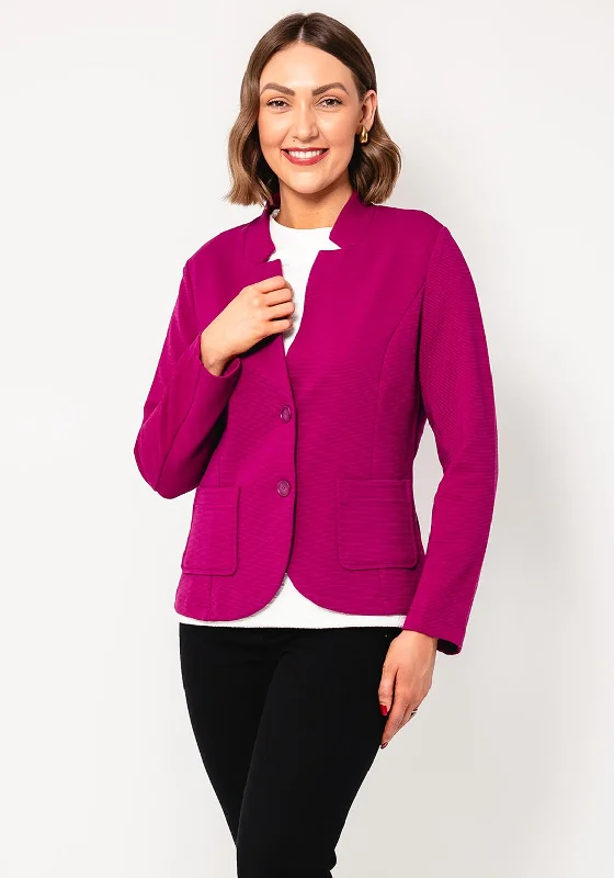 Rabe Ribbed Jersey Jacket, Fuchsia Pink Women's travel-friendly jackets