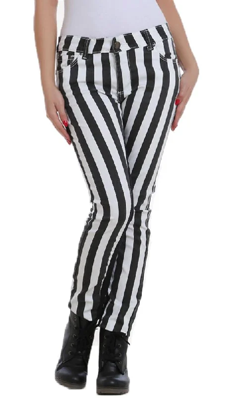 27832 Striped Slim Fit Pants – Black (WTC)