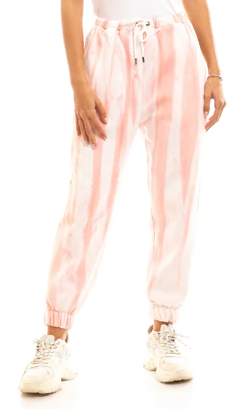 95858 Elastic Hem Relaxed Fit Pink Pants