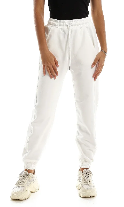 97343 Elastic Waist With Drawstring Off-White Sweatpants