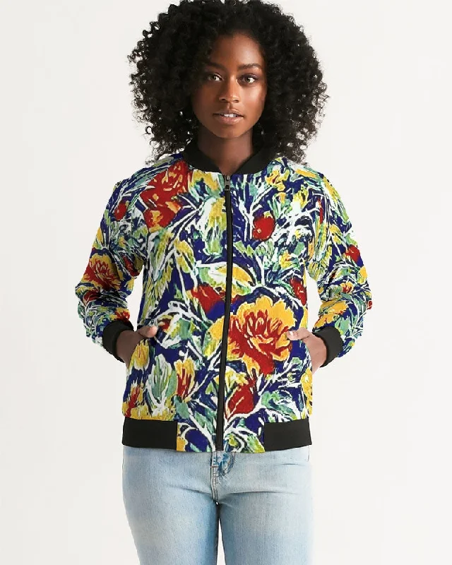 Painted floor design Women's All-Over Print Bomber Jacket Women's Columbia jackets