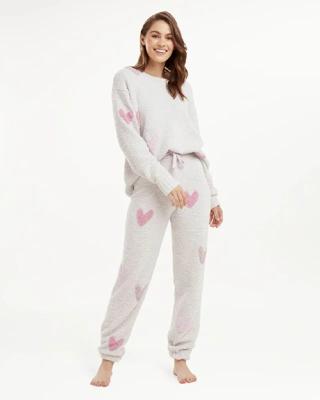 Fuzzy Sweater Set in Hearts Cozy pajama sets