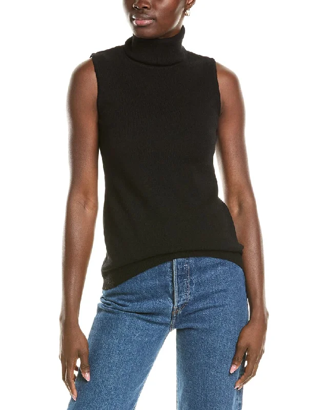 Forte Cashmere Sleeveless Turtleneck Cashmere Sweater Knitted sweaters