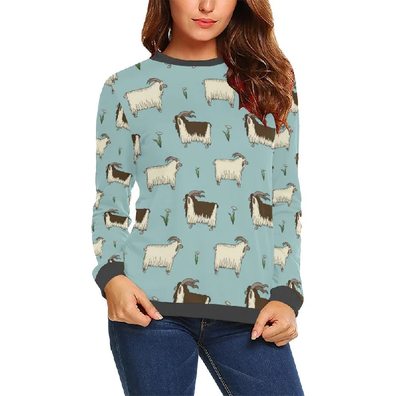 Goat Sheep Print Pattern Women's Sweatshirt Stretchable sweaters