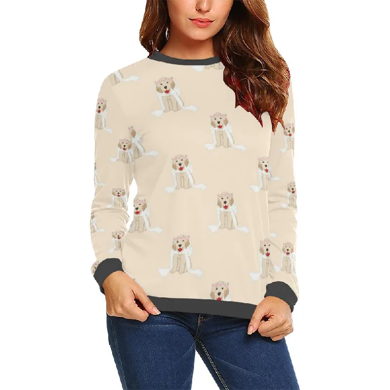 Golden Retriever Pattern Print Women's Sweatshirt Edgy sweaters