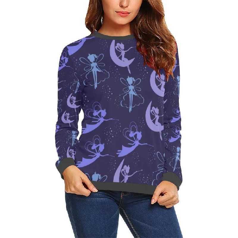 Purple Fairy Pattern Print Women's Sweatshirt Classic sweaters