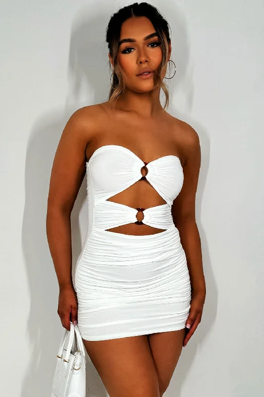 Cut Out Mini Dress With Ring Detail White Best mini dresses for formal events