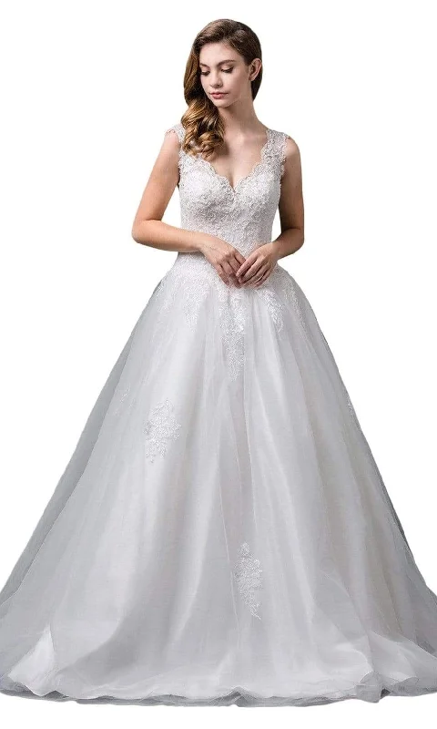 Dancing Queen Bridal - Sleeveless Embroidered Bodice Long Ballgown 71 Vintage Style Dress