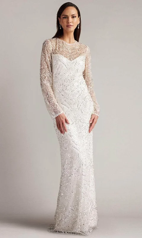 Tadashi Shoji CCY23412LBR - Bead Embellished Long Sleeve Bridal Gown Long Sleeve Gown