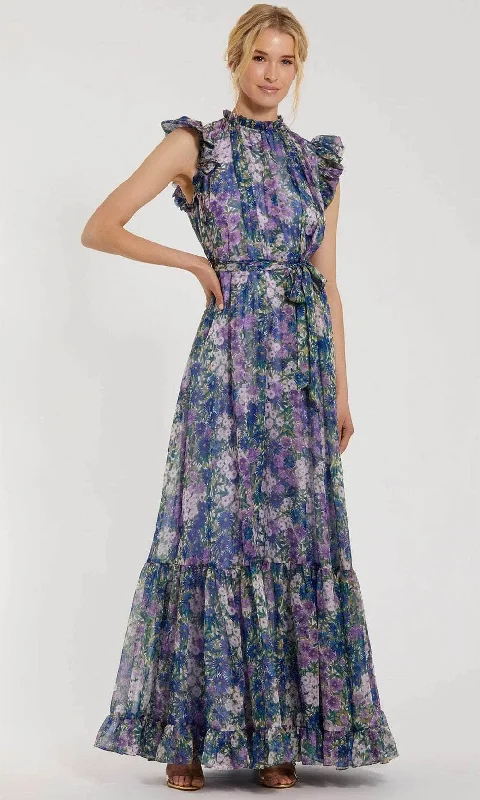 Ieena Duggal 56116 - Printed Floral Design Mock Neck Prom Gown Halter party dresses