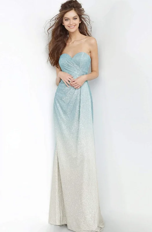 JVN by Jovani - JVN01015 Strapless Sweetheart Shimmer Ombre Gown Casual party dresses