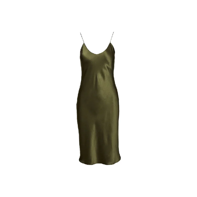 CAMI Women's Olive V-Neck Midi Dress #087 M NWT Fall midi dresses