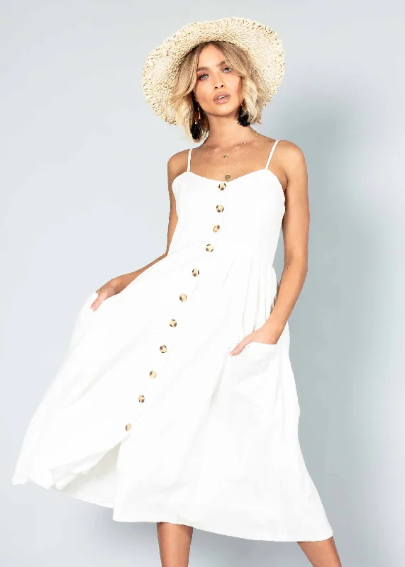 Darling Dream Midi Dress - White Shein midi dresses