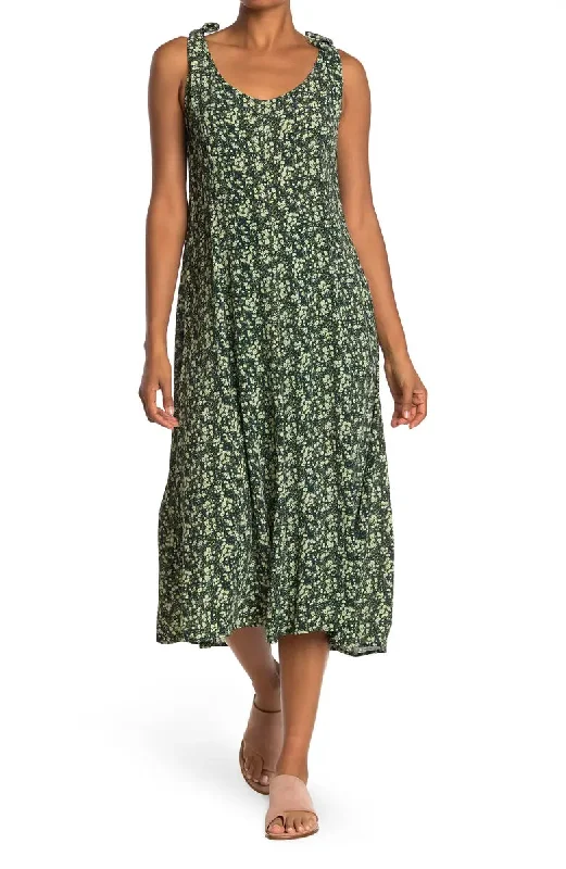 Faherty Women's Green Cobain Floral Midi Madeira Dress Size Small NWT Designer midi dresses