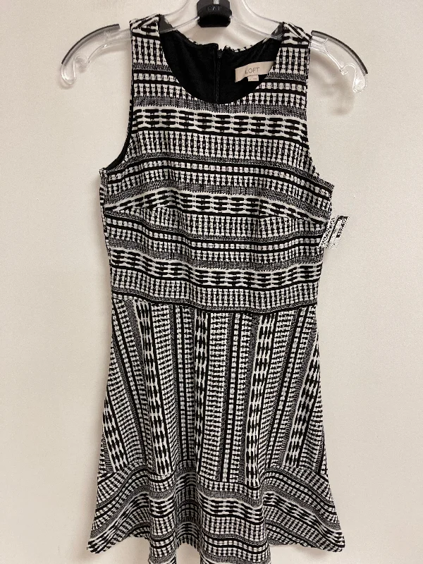 Dress Casual Short By Loft In Black & White, Size: Xs Skirt with Buttons