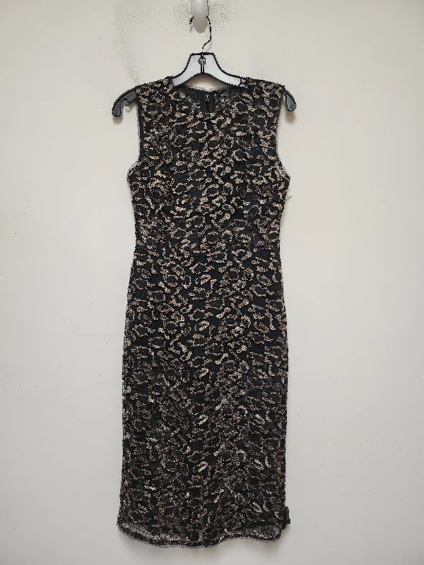 Dress Casual Midi By Bcbg In Black & Gold, Size: Xs Cozy Midi Dress