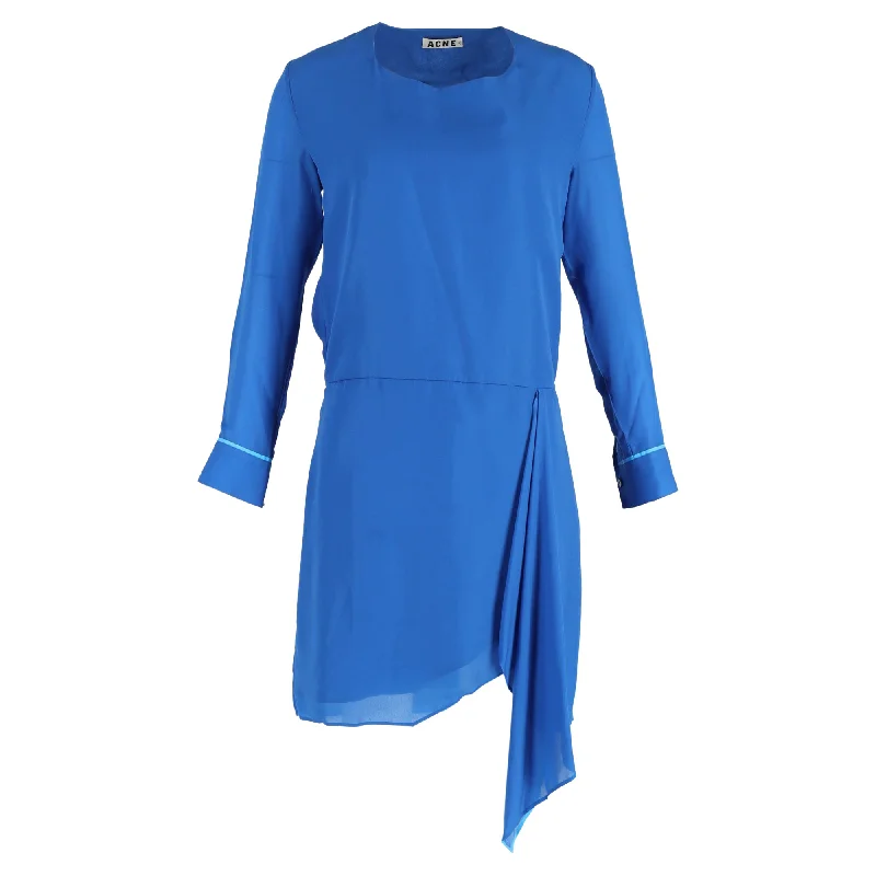 Acne Studios Adelle Tape Dress in Blue Polyester Casual chic unclassified dresses