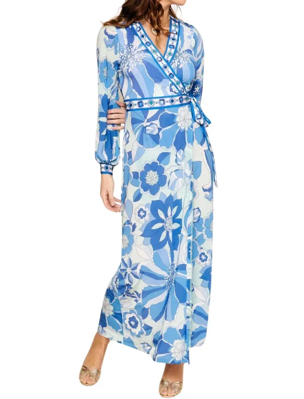 Annora Wrap Dress In Blue Winter unclassified dresses