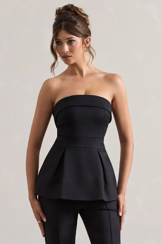 Arrow | Black Strapless Tailored Top Minimalist unclassified dresses