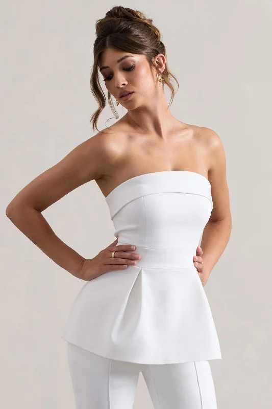 Arrow | White Strapless Tailored Top Backless unclassified dresses