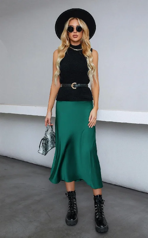 Black Knit top 2-IN-1 Forest Green Midaxi Slip Dress Tulle unclassified dresses