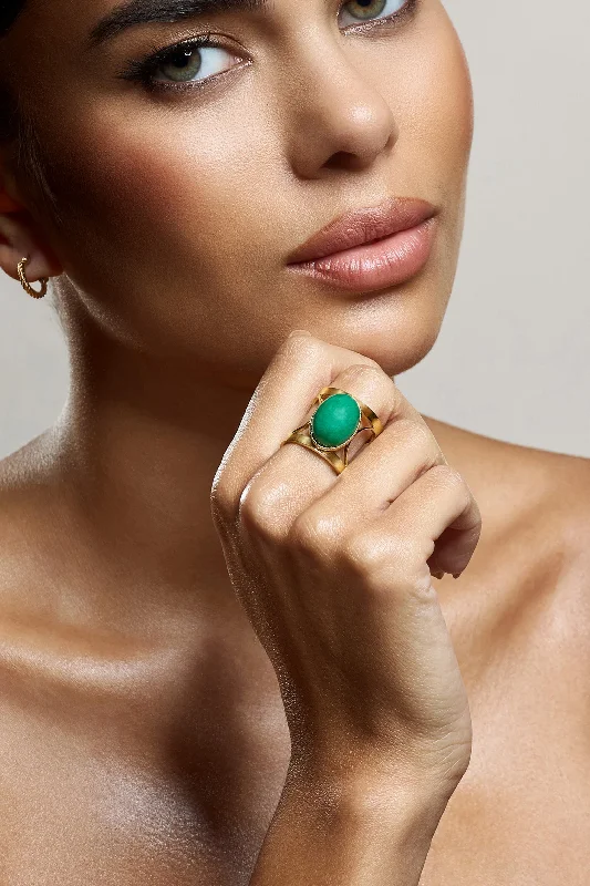 Caspian | Green Pendant Adjustable Ring Velvet unclassified dresses