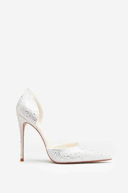 Catcher | Ivory Diamante Pointed Court Heels Engagement unclassified dresses