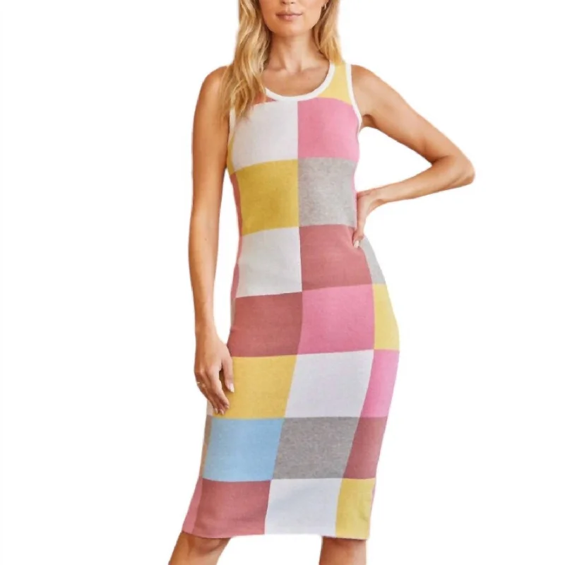 Colorblock Dress In Multicolor Preppy unclassified dresses