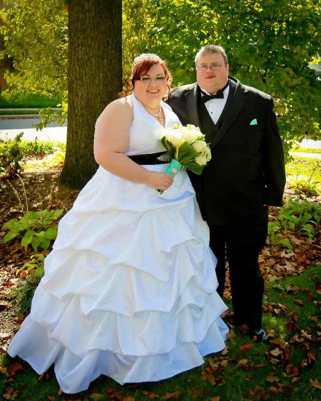 David's Bridal Satin Halter Ballgown with Pickups Comfortable unclassified dresses