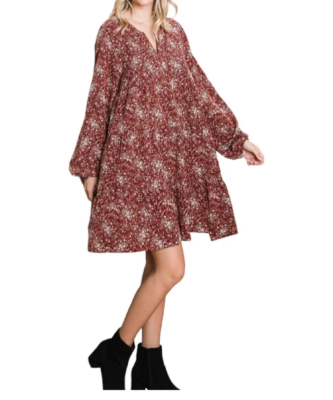 Free Time Dress In Wine Polka dot unclassified dresses