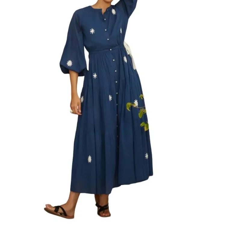 Gaia Dress In Navy Breathable unclassified dresses