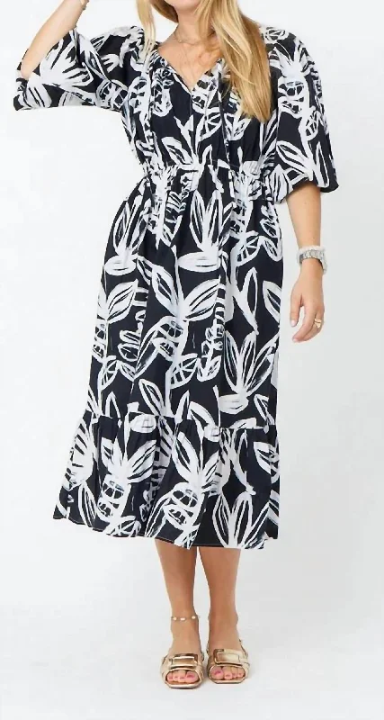 Harbor Sing Sing Dress In Black Printed unclassified dresses