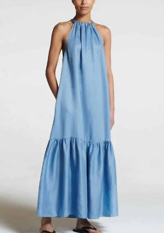 Ibiza Linen Dress In Cornflower Blue Women's unclassified dresses