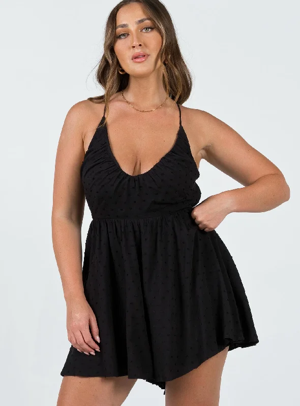 Lilia Romper Black Dark color unclassified dresses