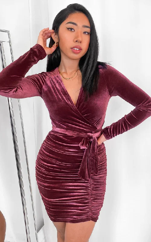 Martini Dress - Mauve Velvet A-line unclassified dresses