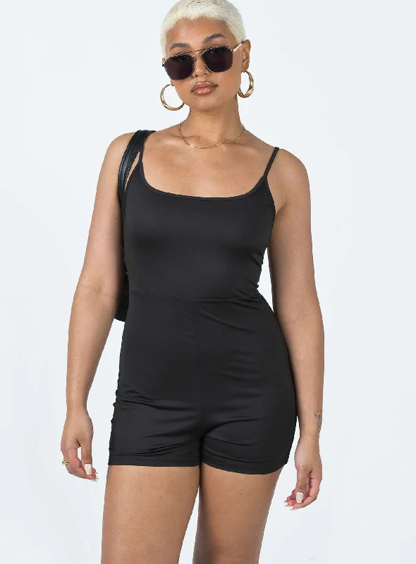 Melanie Romper Black Soft fabric unclassified dresses