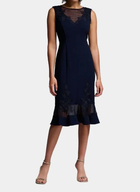 Mesh Detail Dress In Midnight Tulle unclassified dresses