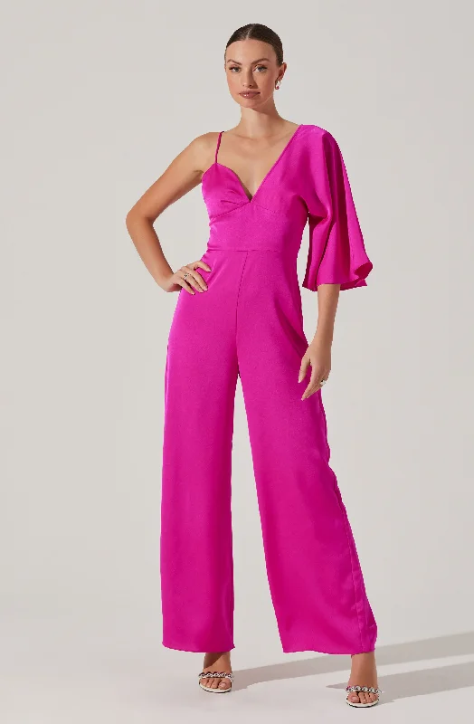 One Shoulder Satin Jumpsuit Affordable unclassified dresses