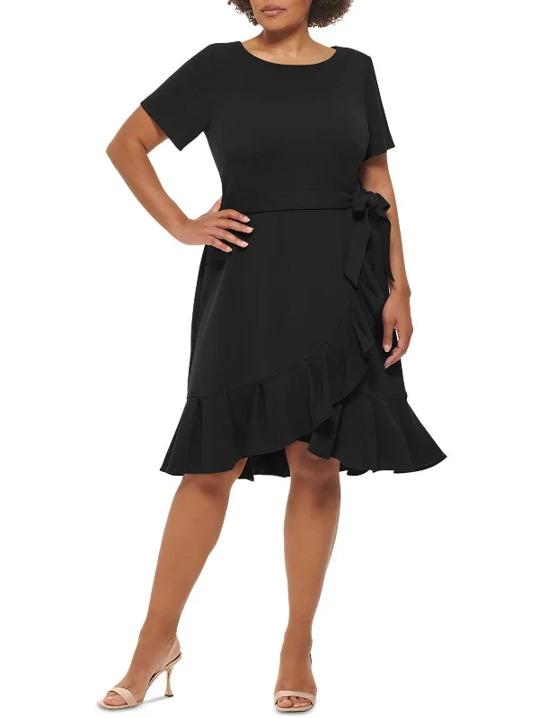 Plus Womens Ruffled Office Wear To Work Dress Party unclassified dresses