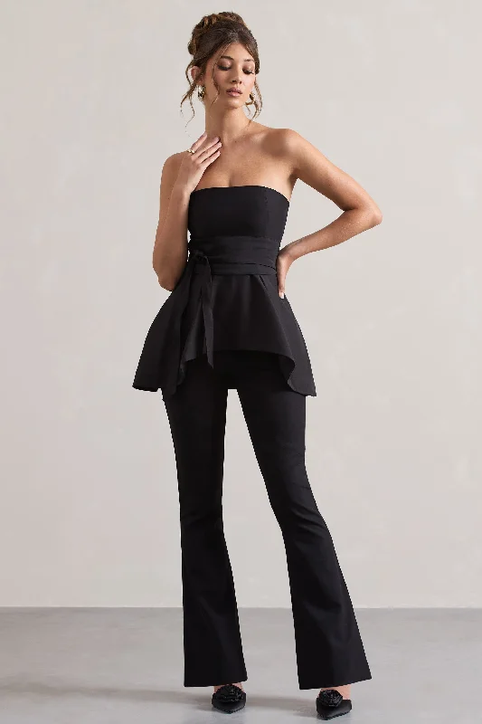 Purpose | Black Flared-Leg Trousers Tiered unclassified dresses