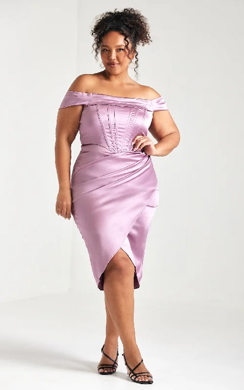 Regal Dress - Mauve Satin Wedding guest unclassified dresses