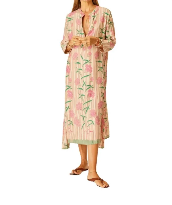 Silk Print Isobel Dress In Chamomile Rose Earthy tone unclassified dresses