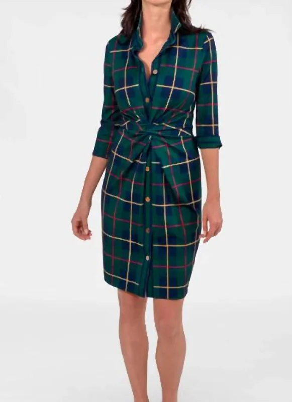 Twist & Shout Dress - Plaidly Cooper In Green Multi Wrap unclassified dresses