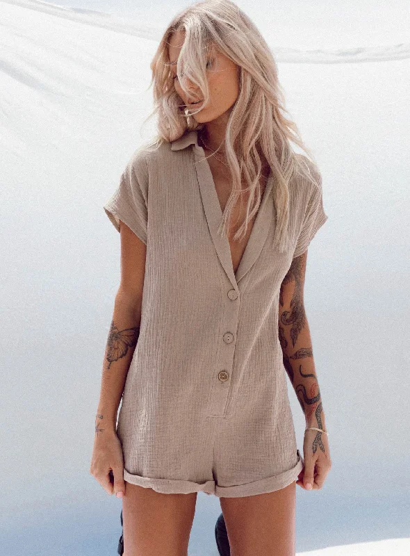 Vixen Playsuit Taupe Long unclassified dresses