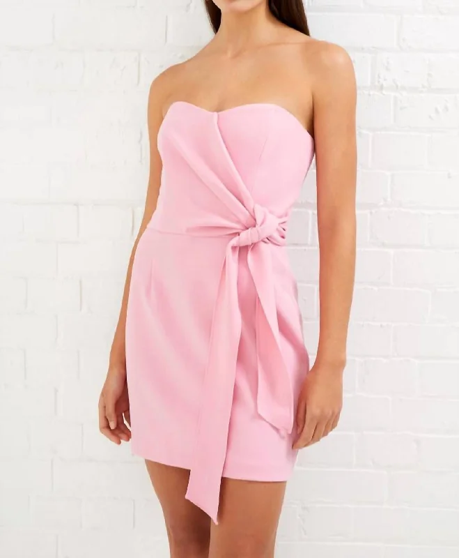 Whisper Strapless Bow Dress In Pink Sea High-end unclassified dresses