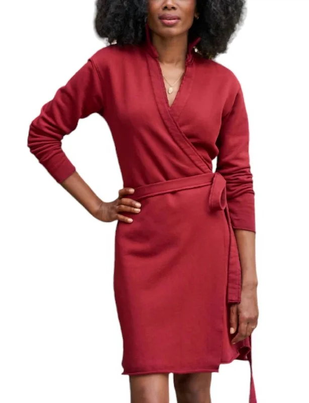 Willa Wrap Dress In Cranberry Fall unclassified dresses