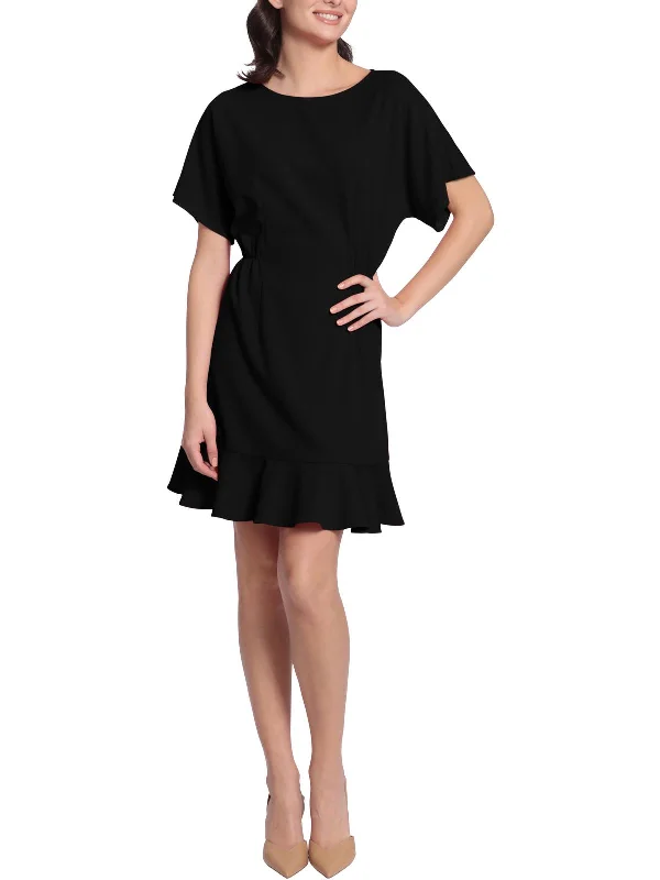 Womens Cinched Ruffled Wear To Work Dress Mesh unclassified dresses